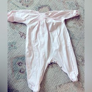 Kissy kissy footed playsuit with smocking on the front